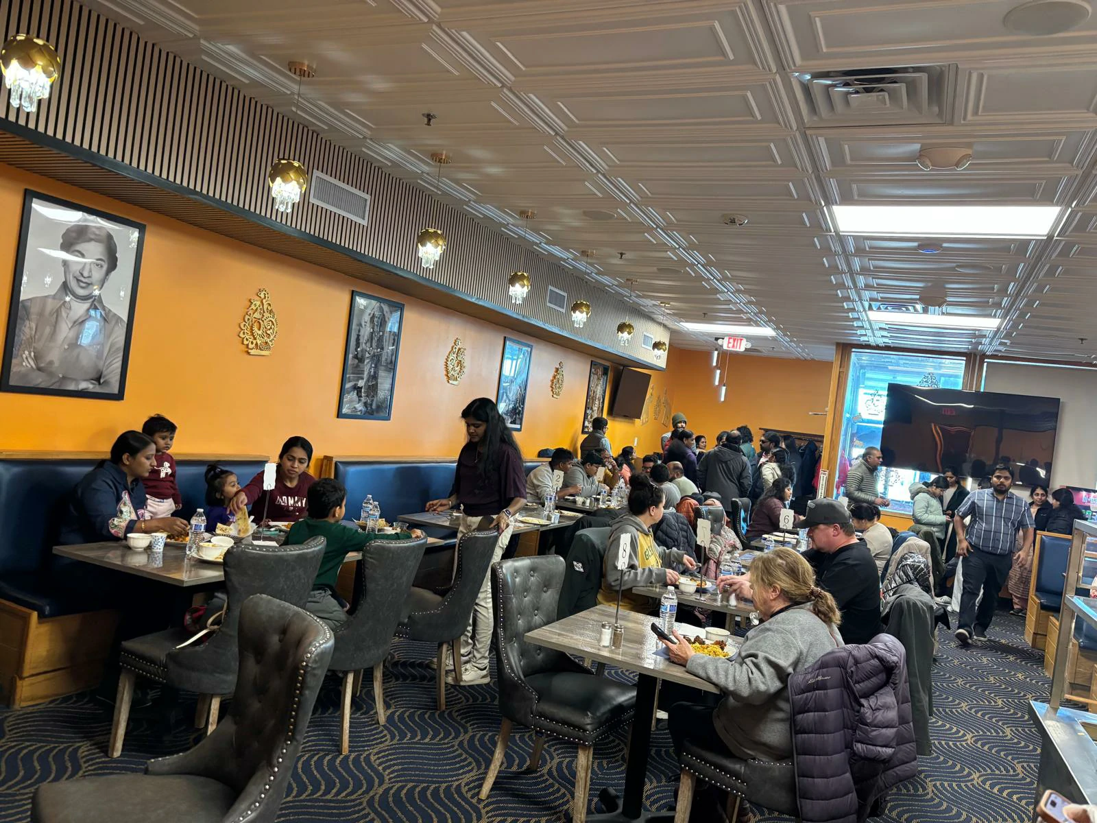 Cozy restaurant interior at AHA Indian Cuisine